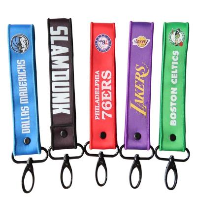 China Fashiontable Promotion Polyester Braided Lanyard Keychain Keyring Band For Sale for sale