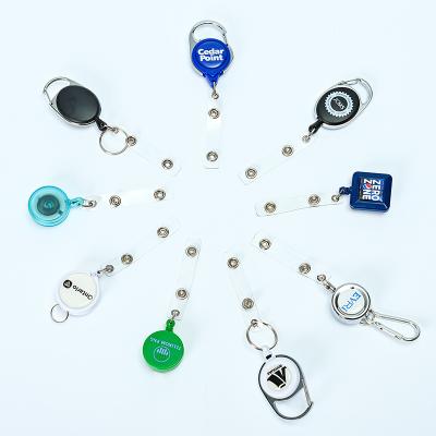 China Wholesale Customized Cute Retractable Retractable Metal Name Tag Badge Clip ID Card Holder Reel Sublimation Badge Reel Badge Reel Holder Retractable Badge Reel for sale