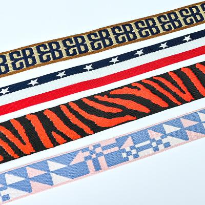 China High Tenacity Custom Design Ribbon Jaquard Embroideried Woven Ribbons With Logo Colorful Webbing Ribbon for sale