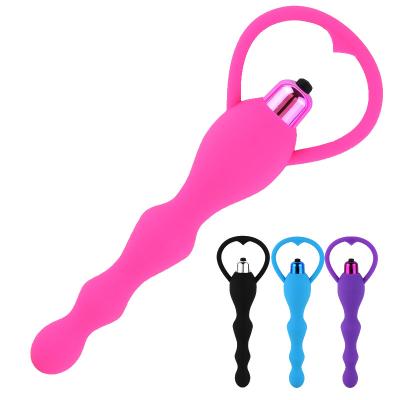 China Vibrating Beads Anal Clitoris Stimulated Prostate Massage Silicone Anal Beads For Woman Man Butt Anal Plug for sale