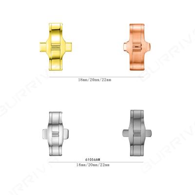 China 316L Watch Band Mesh Buckle Watch Butterfly Clasp Rubber Stainless Steel Universal High Quality Stainless Style Stainless Steel/304L/Titanium Folding Clasps for sale