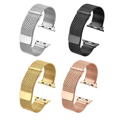 China Gypsophila SUS444 42 38mm Texture Mesh Stainless Steel Metal Smart Watch Strap Magnetic Band For All Series 1 2 3 4 5 6 7 Apple Watch for sale