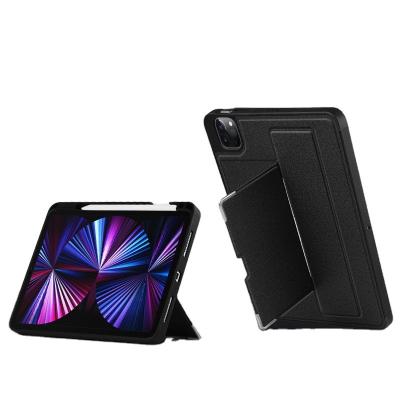 China Pro 11 Inch 2020 Case PU Bracket iPad Ultra Thin Triple Leather Lightweight Flip Tablet Case Cover For 2018 for sale