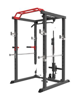 China Comfortable Commercial Cage Power Rack Squat Rack with Adjustable Jammer Arm Bench Weight Bench for sale