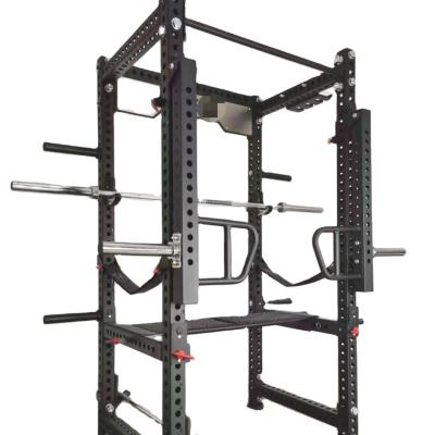 China Comfortable Commercial Power Rack Stand Squat Cage With Adjustable Jammer Arm Bench Gym Bench for sale