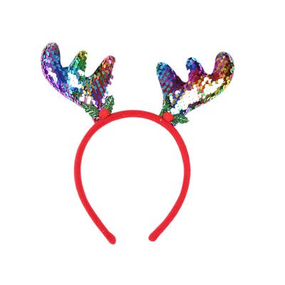 China Christmas Horns New Year Hair Accessories Santa Claus Ears Elk Antlers Headband Headdress Elf of Fashion Christmas Children's Headband for sale