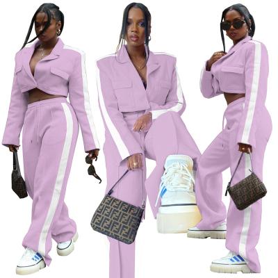 China 2021 hot style viable wholesale women's buttons casual sexy fashion two-piece suit long sleeve for sale