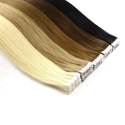 China Silky Straight Remy Russian Human Hair Tape Wholesale Unprocessed 100% Straight Double Wave Hair Extensions for sale