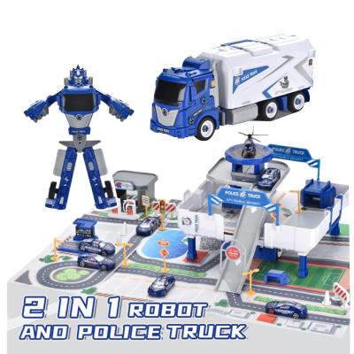 China DIY TOY New Arrival Police Station Assemble Robot Morphing Set Transforming Robot Kit Educational Toy For Kids Children Intelligence for sale