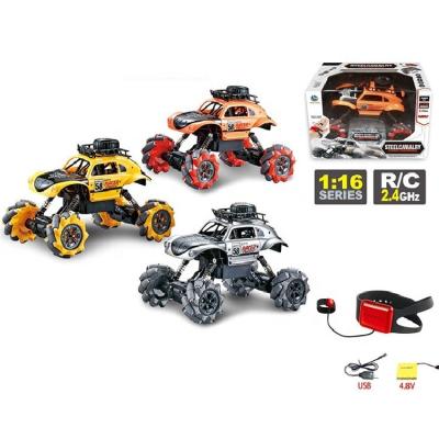 China Kids car toy 2.4G rc car 1:16 four way gesture feeling with side side driving radio control toys for sale