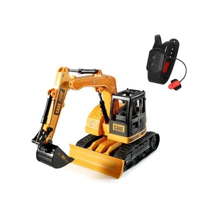 China RC Model Simulation 1:45 Scale 2.4Ghz Engineering Electric Tractor 8CH Excavator Truck Remote Control Toy With Light for sale