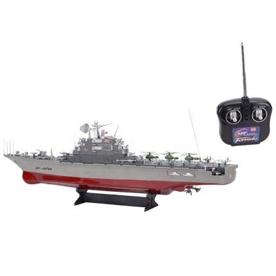 China With Function Strong Plastic Lighting 1:275 Force Training Battleship Military RC Real Aircraft Carriers Radio Remote Control Boat Toy for sale