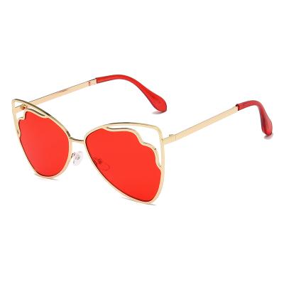 China High Quality Environmentally Friendly Cat Eye Hollow Lens New Style Sunglasses for sale