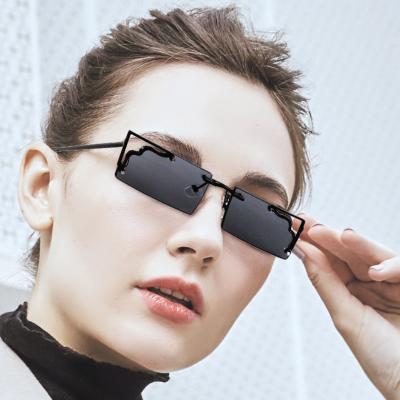 China New Style Cavity Environmental Friendly Square Lens Frame Metal Shade Sunglasses for sale