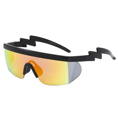 China 2021 NWOGLSS 19102 Environmental Friendly Lightning Leg Design One Piece Mount Sunglasses for sale