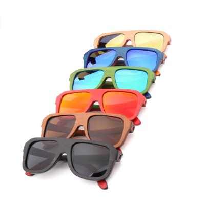 China Diverse Colors Environmentally Friendly Skateboard Bamboo Wooden Polarized Sunglasses for sale