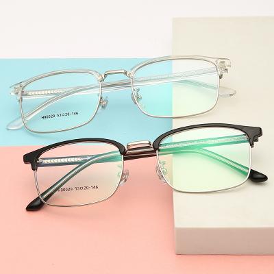 China NWOGLSS 90029 Retro Half Square Frontier PC Myopia Glasses Environmentally Friendly for sale