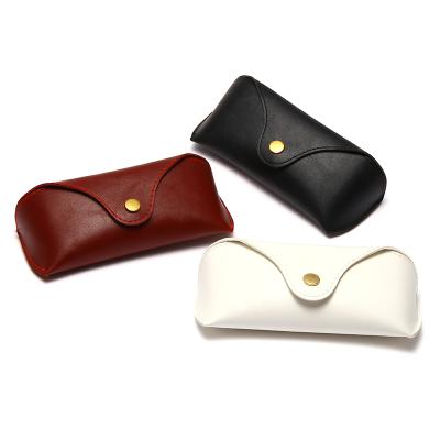 China Environmental Friendly Snap Quality Glass Box Bag Design PU Leather Sunglasses Case for sale