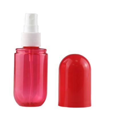 China Atomize perfume 60ml Red color pill spray bottle cosmetic perfume liquid empty bottle packaging for sale