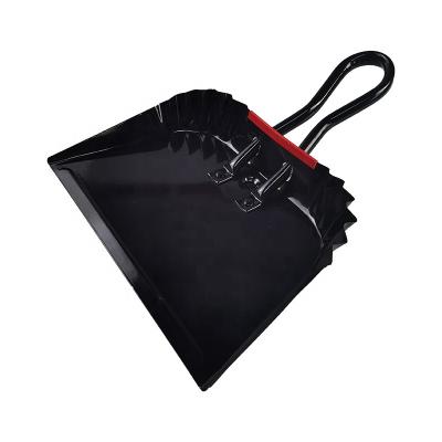 China New 12 17 Inch Black Metal Extra Large Handheld Cheap Home Heavy Duty Dustpans For Outdoor Indoor Cleaning for sale