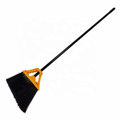 China PP High Quality Popular 48inch Plastic Angle Broom Head with Microfiber and Long Handle for Garden Road Household Cleaningleaning for sale