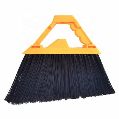 China Home 2022 New Heavy Duty Corner Broom Canada American Household Industrial PET Bristle Corner Broom Head for sale