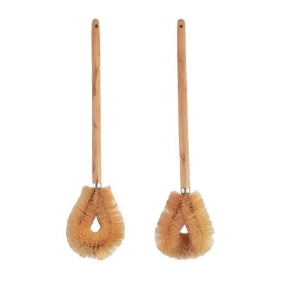 China Sustainable Anti Bacteria Long Handle Wooden Toilet Bowl Brush for WC Toilet Bathroom Household Cleaning for sale