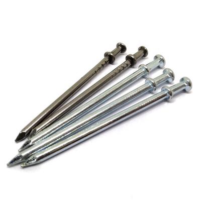 China Flat Joint Nail With Galvanized Iron Double Head Duplex Hangers Head Nail for sale