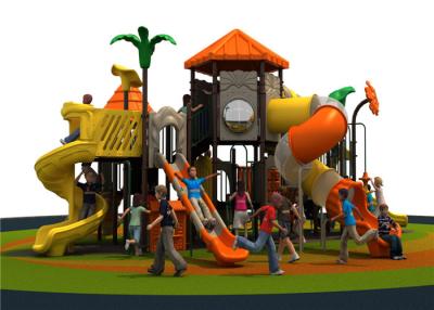 China Large Yellow Outdoor Playground Equipment With Multi Slides for sale