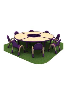 China Irregular Children Table And Chairs Set With Solid Wood Fadeless for sale