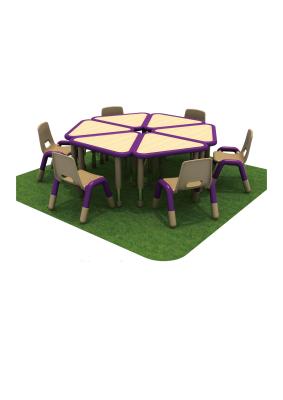 China Triangle Irregular Children Table And Chairs Easy Assemble Fireproof for sale