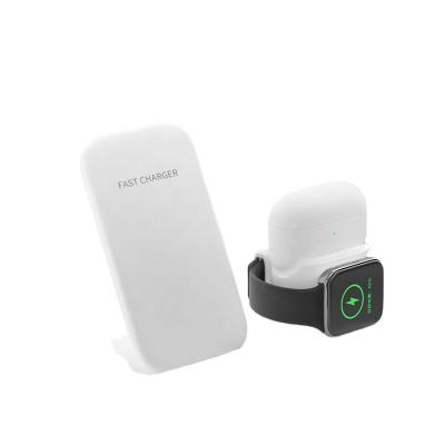 China CE/FCC/ROHS WCT-45 New Arrivals Amazon 15w Wireless Charger Fast Hold 3 in 1 Wireless Charging Airpods Cell Phone and Smart Watch for sale