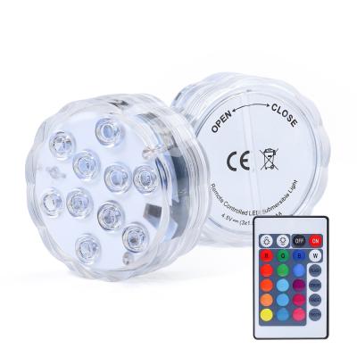 China Nice Hot Sale16 Colors Battery Operated Underwater Waterproof Led Submersible Lights For Hot Tub Pond Fountain Aquarium Vase Bottom for sale