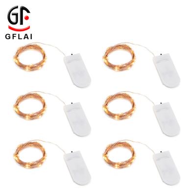 China Factory Wholesale 2M Home Decoration/Christmas Decoration GFLAI Mini Fairy LED String Lights Copper Wire CR2032 Button 20LEDs Battery Operated For Wedding&Party for sale