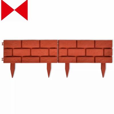 China Easily Assembled Brick Interlock Garden Borders Fence - Set of 4, Red for sale