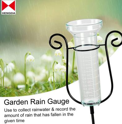 China Plastic Rain Gauge for Garden, Outdoor Weather Station, Raised Gardening Tools, Clear and Black for sale