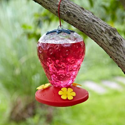 China Feeding Water Flower Strawberry Automatically Shaped Outdoor Garden Plastic Hummingbird Bird Feeder Hanging Feeder Food for sale