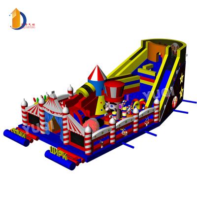 China Commercial Use Amusement Park Clown Cartoon Waterproof And Fireproof Toys With Inflatable Bouncer Slide For Outdoor Equipment for sale