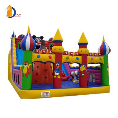 China Hot Selling Large Waterproof And Fireproof Cartoon Animal Park Bouncy Castle For Kids Inflatable Amusement City From China for sale