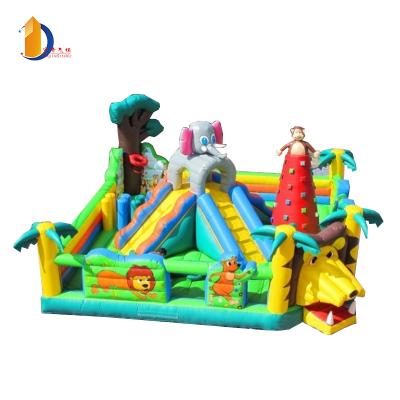 China PVC YUQI fun game inflatable funcity castle kids jumping bouncer slide for sale for sale