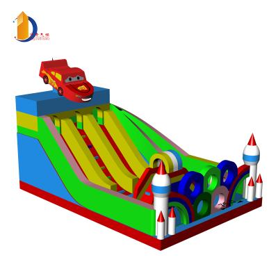 China Custom inflatable amusement park jumping amusement park racing car inflatable funcity castle for kids for sale