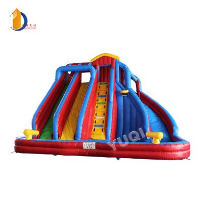 China High Quality Waterproof and Fire Retardant Inflatable Water Slide and Durable Plato PVC Inflatable Slides Large with Pool Slide for sale