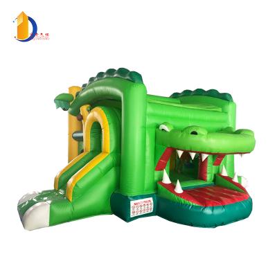 China Amusement Park Inflatable Crocodile Bouncer Combo Inflatable Jumping Castle For Kids for sale