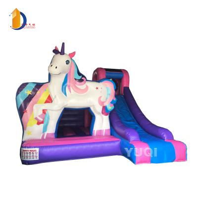 China Amusement Park Unicorn Inflatable Bouncer Combo Kids Inflatable Jumping Castle For Game for sale