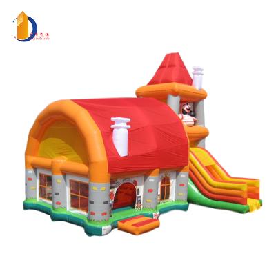 China Waterproof and Fireproof Cheap Inflatable Bouncer Castles with Slide, Trampoline Inflatable Air Bouncer Combos for sale