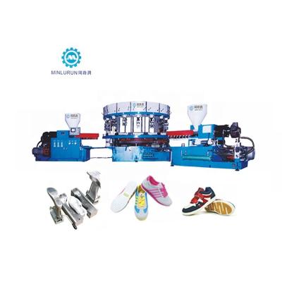 China Sport Shoes Making Machine Plastic Pvc TPR Dip Shoe Sole Injection Moulding Machine Atuo Te koop