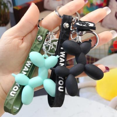 China Custom Design Cute Stereo Key Ring Fun Key Chain Dog Style Balloon Dog Key Chain Bag Car Fashion Pendant Wholesale Custom Keyring for sale