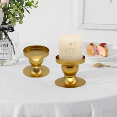 China Home Decoration Gold Candle Holder Candlestick Aromatherapy Candle Cup Wedding Halloween Ornament Christmas Decor for sale