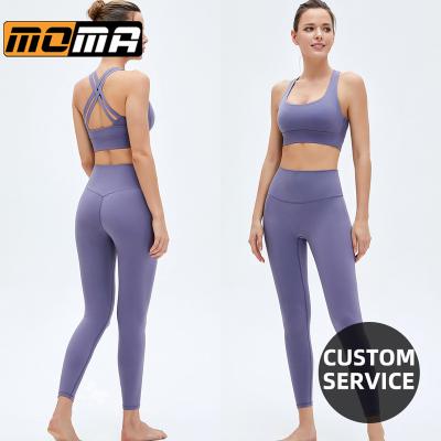 China The Crac Design Butt Pocket Breathable Curved Gaiters! crack! set gym training bra yoga set for sale