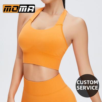 China Breathable Sports Fitness Sports Bras Tops Women Nude Sweater Padded Workout Gym Yoga Bra for sale